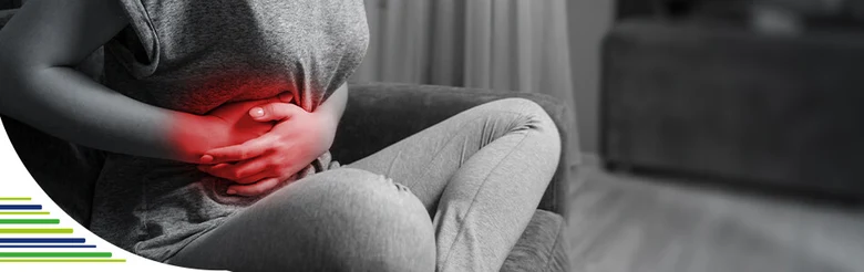 Osoba s bolestí v břiše, pravděpodobně žlučník