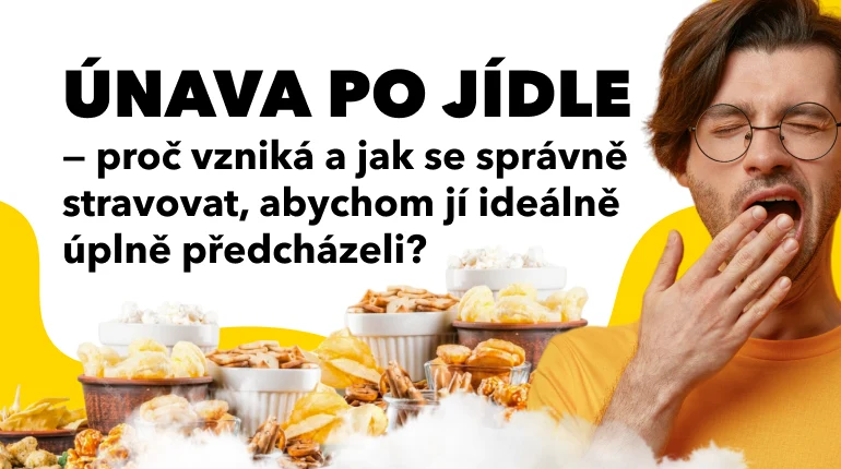 Muž se opírá po jídle, výraz únava