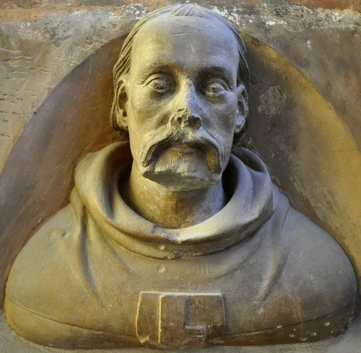 Bust architekta Petra Parléře v brnění