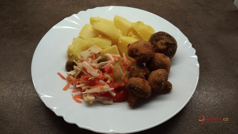 Použitý recept na smažený květák s bramborami