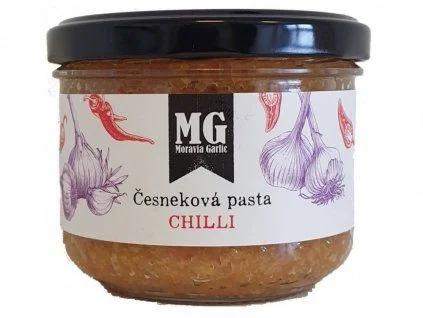 Skořice s česnekem chilli v skleněné nádobce