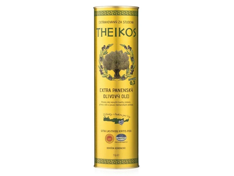 Fľaša extra panenského olivového oleja Theikos