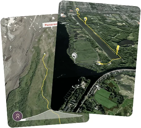 Map s vyznačenou chodníkovou trasou pro pěší výlet