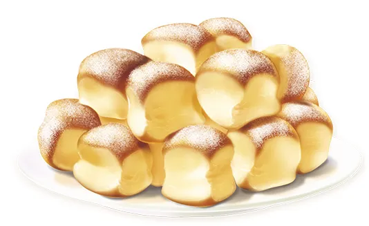 Hot jablečné langoše posypané cukrem