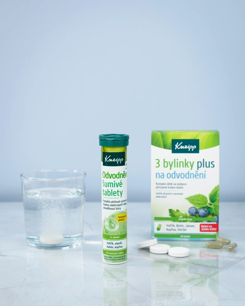 Kapsule a tablety s bylinkami pro podporu odvodnění